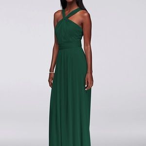Y-Neck Long Mesh Dress 
DAVID'S BRIDAL